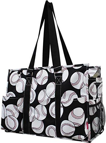 NGIL Ocean Themed Prints Large Travel Caddy Organizer Tote Bag (Baseball Print)
