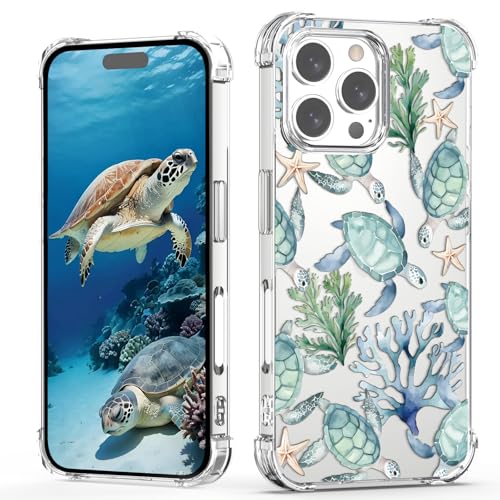 Coque iPhone 16 Pro tortue océan transparente en silicone souple et antichoc