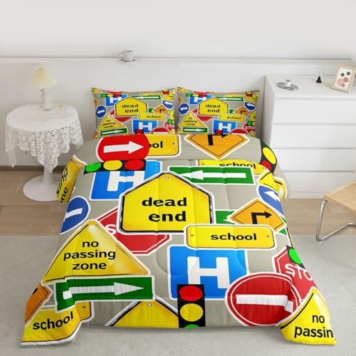 Image of Feelyou Car Comforter Boys Comforter Set Twin Size for Kids Children