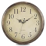 ACCSHINE Orologio da parete, silenzioso, vintage, 30 cm, con, al quarzo, a batteria, facile da leggere, per camere, casa, cucina, camera da letto, ufficio, scuola