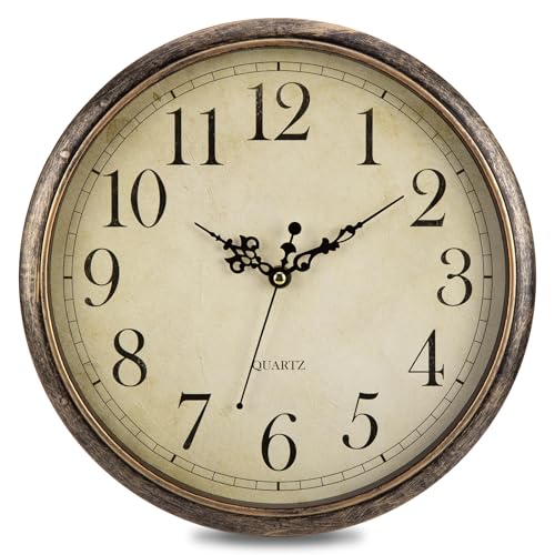 ACCSHINE Orologio da parete per bambini, silenzioso, vintage, 30 cm, con numeri romani, al quarzo, a batteria, facile da leggere, per camere, casa, cucina, camera da letto, ufficio, scuola