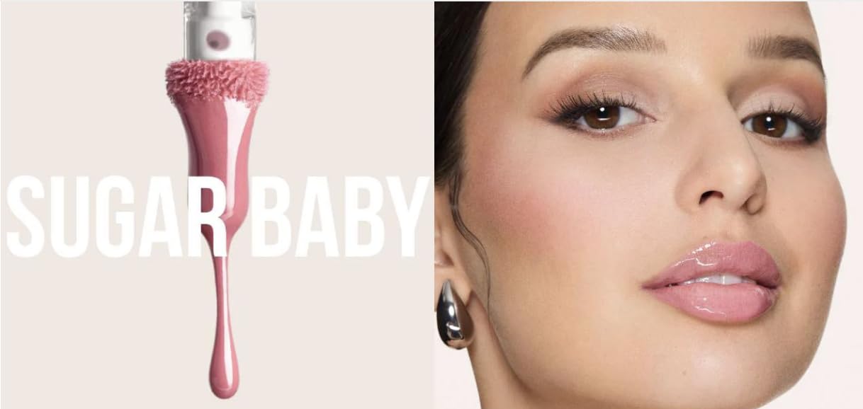 Generic Sugar Baby HUDA Faux Filler Shiny Non-Sticky Lip Gloss, 0.13 Fl Oz (Pack of 1), Pink