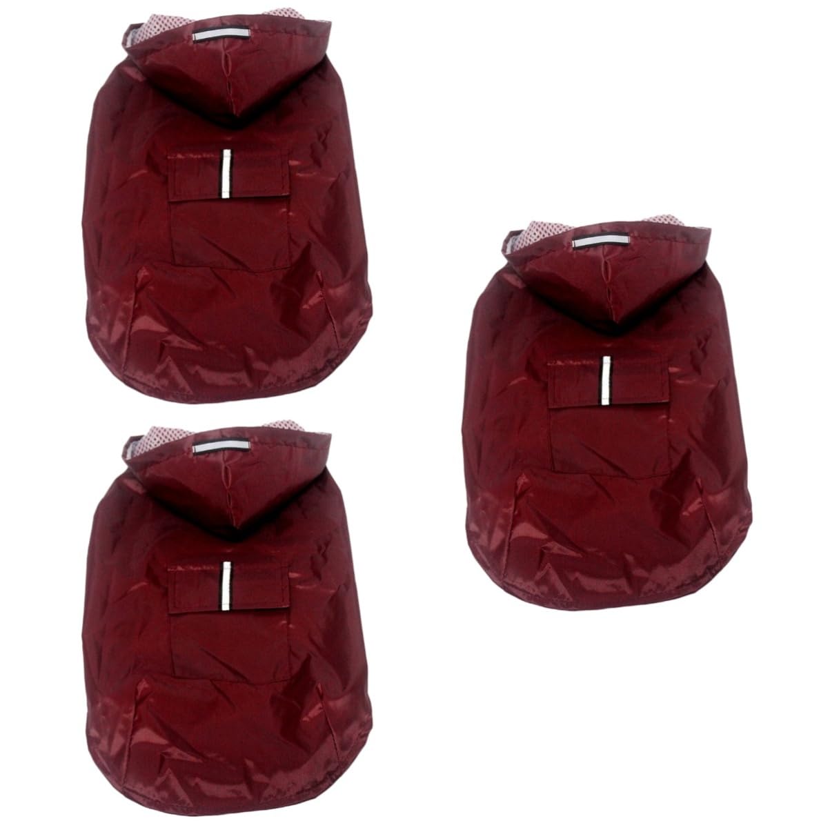 minkissy 3pièces Manteau De Pluie Réfléchissant pour Chiens Vêtement Imperméable à Capuche Poncho pour Et Races Rouge