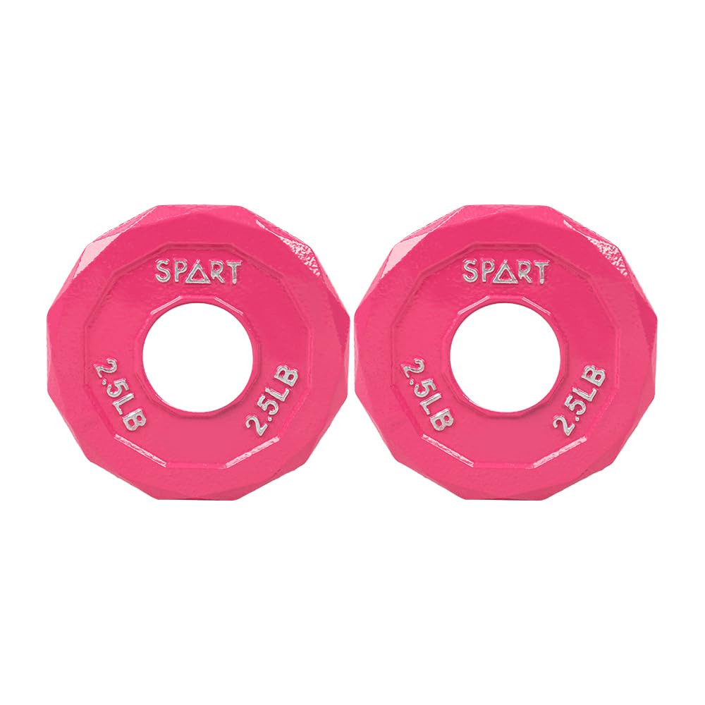 SPART Color Coded Weight Plate 2-Inch Cast Iron Tri-Grip Plate for Barbell,Solid Cast Iron Olympic Weight Plates for Strength Training, Weightlifting, Crossfit, 2.5LB, Pair