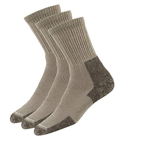 Thorlos KX Max Cushion Hiking Crew Socks, Khaki (3 Pair Pack), Large