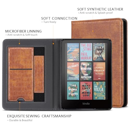Image of CoBak Case with Stand for Ebook Readers - Durable PU Leather Cover with Auto Sleep Wake, Card Slot, Hand Strap Feature Kindle Paperwhite case