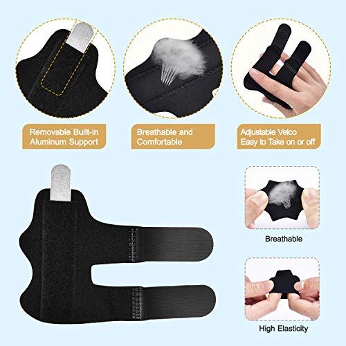 Finger Splints, Sopito 2Pcs Finger Support Brace Finger Stabilizer With 6Pcs Nylon Sleeves For Broken Fingers Straightening Arthritis Knuckle Immobilization #TOP2