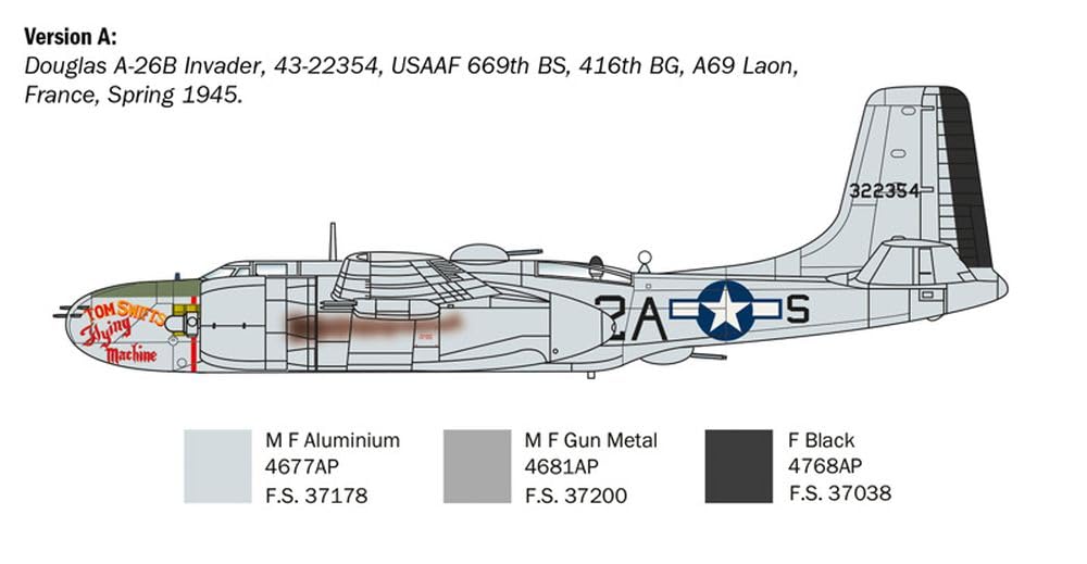 ITALERI 1:72 samolot nr 1274 A-26 A/B zestaw modeli Invader