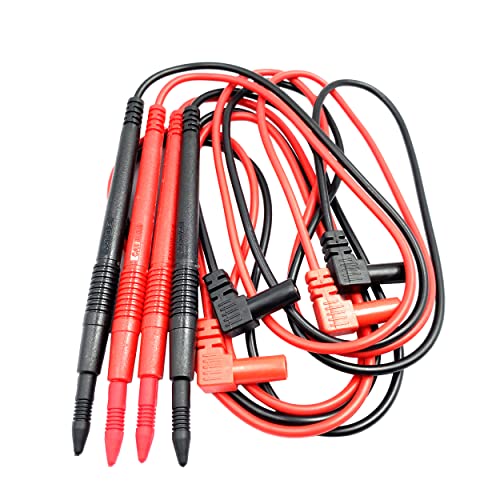 Image of 2 Pairs Multimeter Test Leads,1000V 10A Multimeter Leads Standard 4mm Banana Plugs with 2mm Gold Plated Probe for Electrical Testing