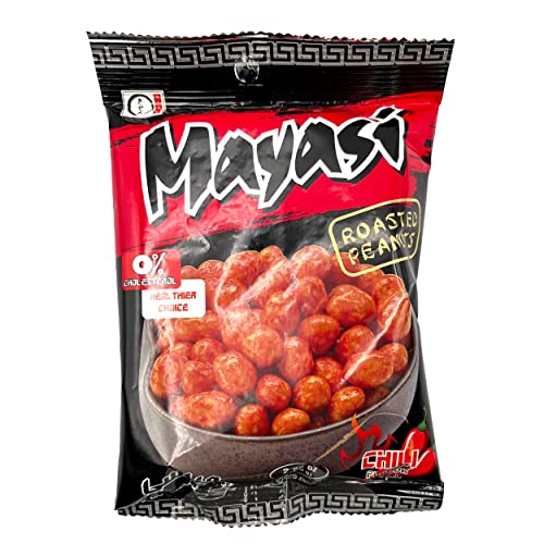 Mayasi Chili Flavor Japanese Style Peanuts Cacahuate Estilo Japones 2.33 oz. Bag (30 Pack)