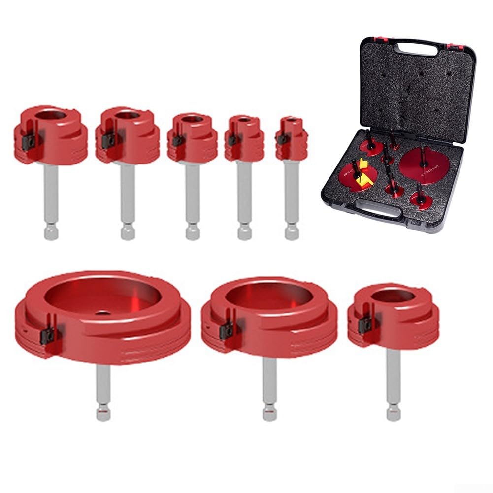 Kit de escariador de PVC de 8 piezas para taladro, juego de herramientas de ahorro de accesorios de tubería de aleación de aluminio de 1/2-4 pulgadas para quitar tuberías rotas de
