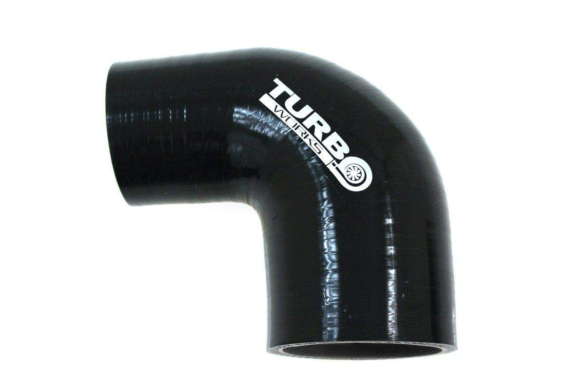 Codo de silicona reductor de 90 grados, negro, 76-114 mm, E-2164, manguera de silicona para radiador de desarrollo