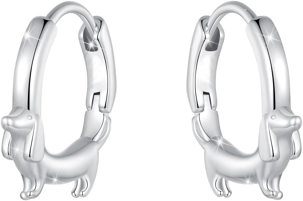 WOSTU Dragon Hoop Earrings with Sterling Silver Posts - Vintage Gothic Animal Huggie Earrings for Men Women, Hypoallergenic Ear Buckles Lightweight Punk Rock Jewelry Gift