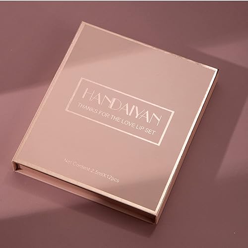 Miniatura 5 de Petansy - Juego de lápices labiales mate de 12 colores, kit de lápiz labial líquido de larga duración, impermeable, juego de brillo labial con caja