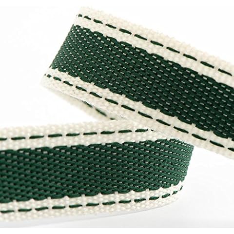 Cotton Twill Ribbon 15mm Roll in Bottle Green Cover