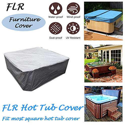 FLR 79”L x 79”D x 33”H Hot Tub Cover Outdoor SPA Covers Swimming Pool Waterproof Dust Proof Cover (96x96x35 inch, Black) - Image 5