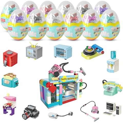 LEBOCADO Building Toys for Girls Gift, Mini Building Blocks Appliances for Kids, STEM Building Blocks Party Favors Prizes for Birthday Christmas Easter - 12 Pack Cover