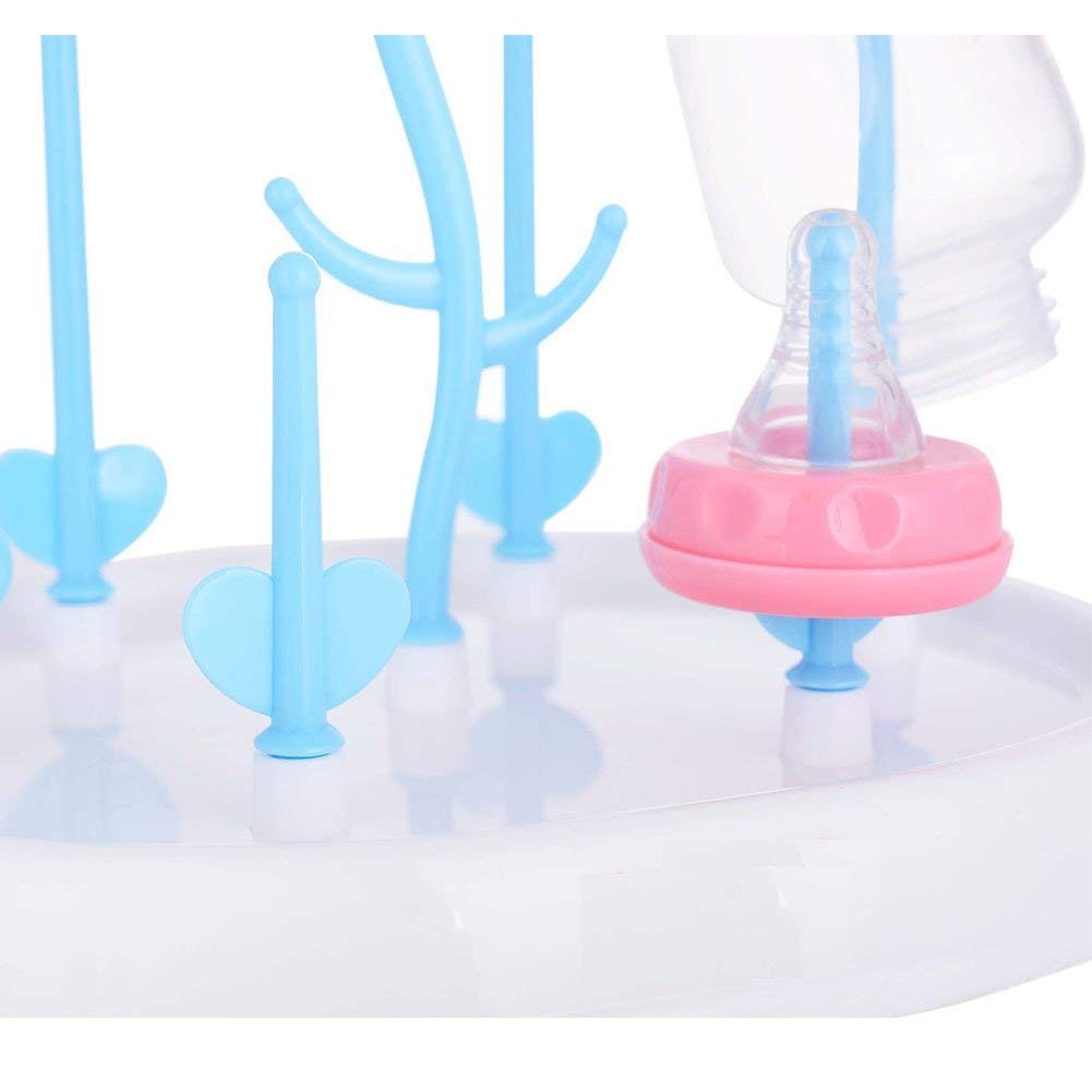 SYGA Baby Bottle Drying Rack Plastic Demountable Dustproof Branch for Baby Bottle Nipple Straw(White) 2