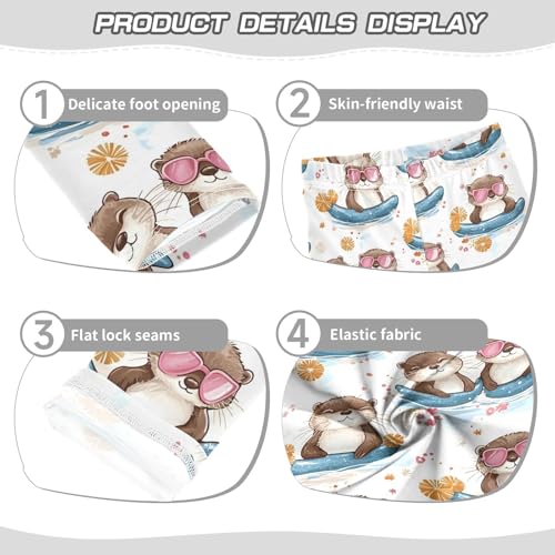 Pool Float Otter Pattern Girls Leggings Soft Stretch Workout Yoga Dance Pants for Kids Casual Tights3