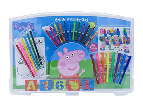 Peppa Pig, Set de Actividades con 60 Piezas, Material Escolar para Colorear (CyP Brands)