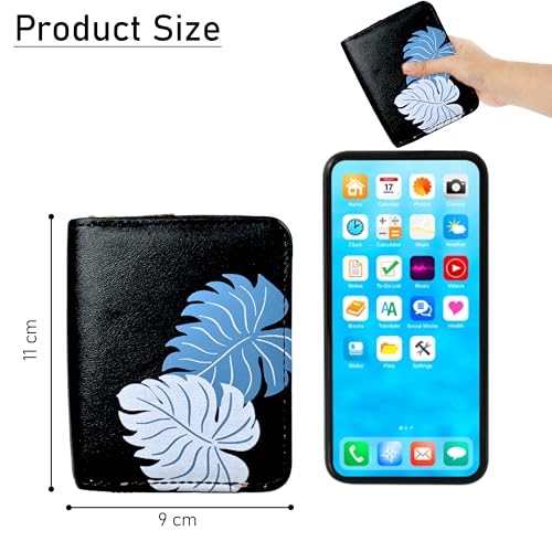 Image of Valerie Women Small Wallet Wallets For Girls Credit Card Holder Coin Purse Zipper Small Secure Card Case Cute Wallets Mini Wallets For Women (Black)