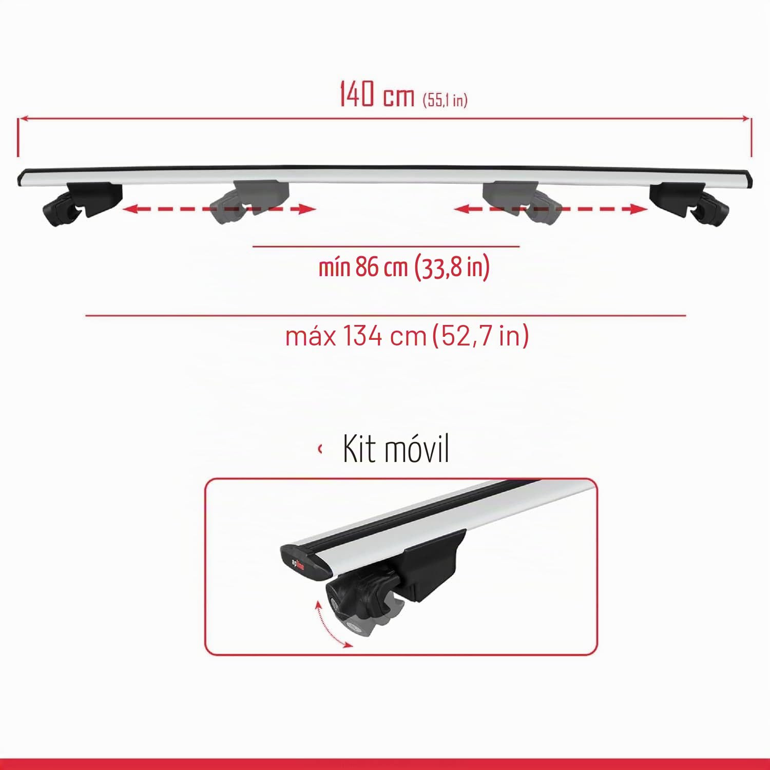 Compatible con Ford Kuga 3 (CX482) 2020-2026 Modelo Hook Barra de Techo Auto Portaequipajes Barras Transversales Gris Aluminio 2 Barras