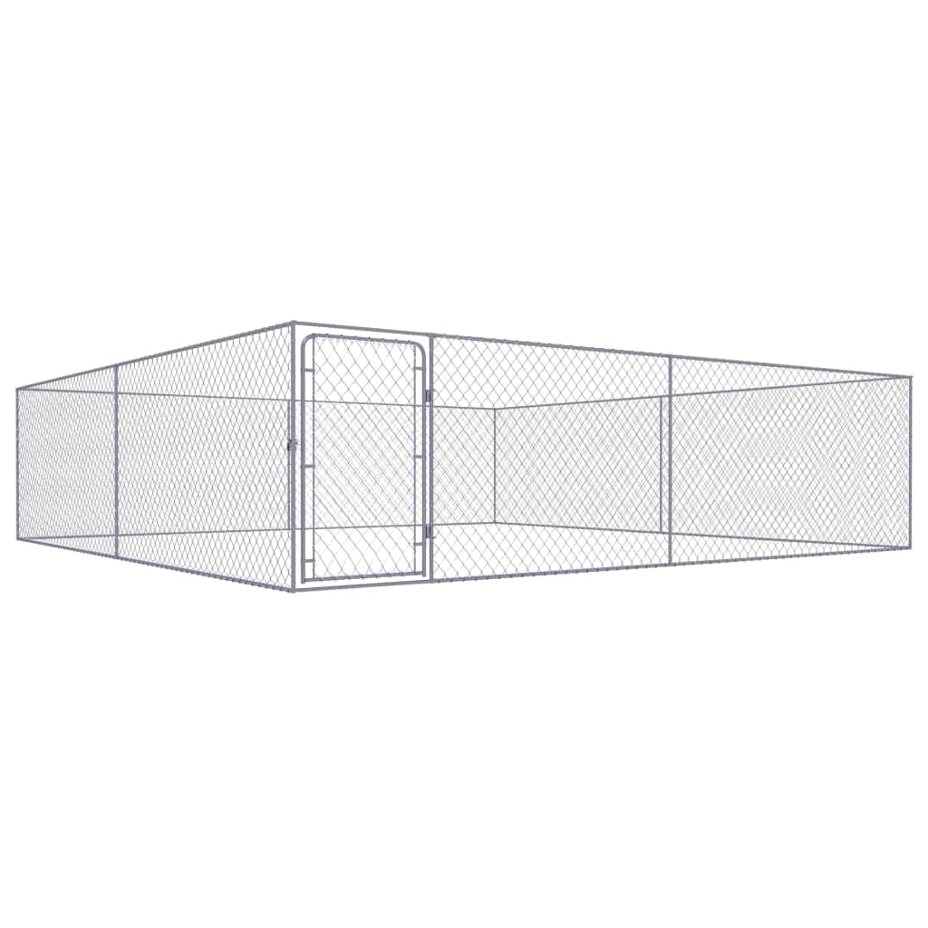 vidaXL Outdoor Dog Kennel Galvanised Steel 157.5