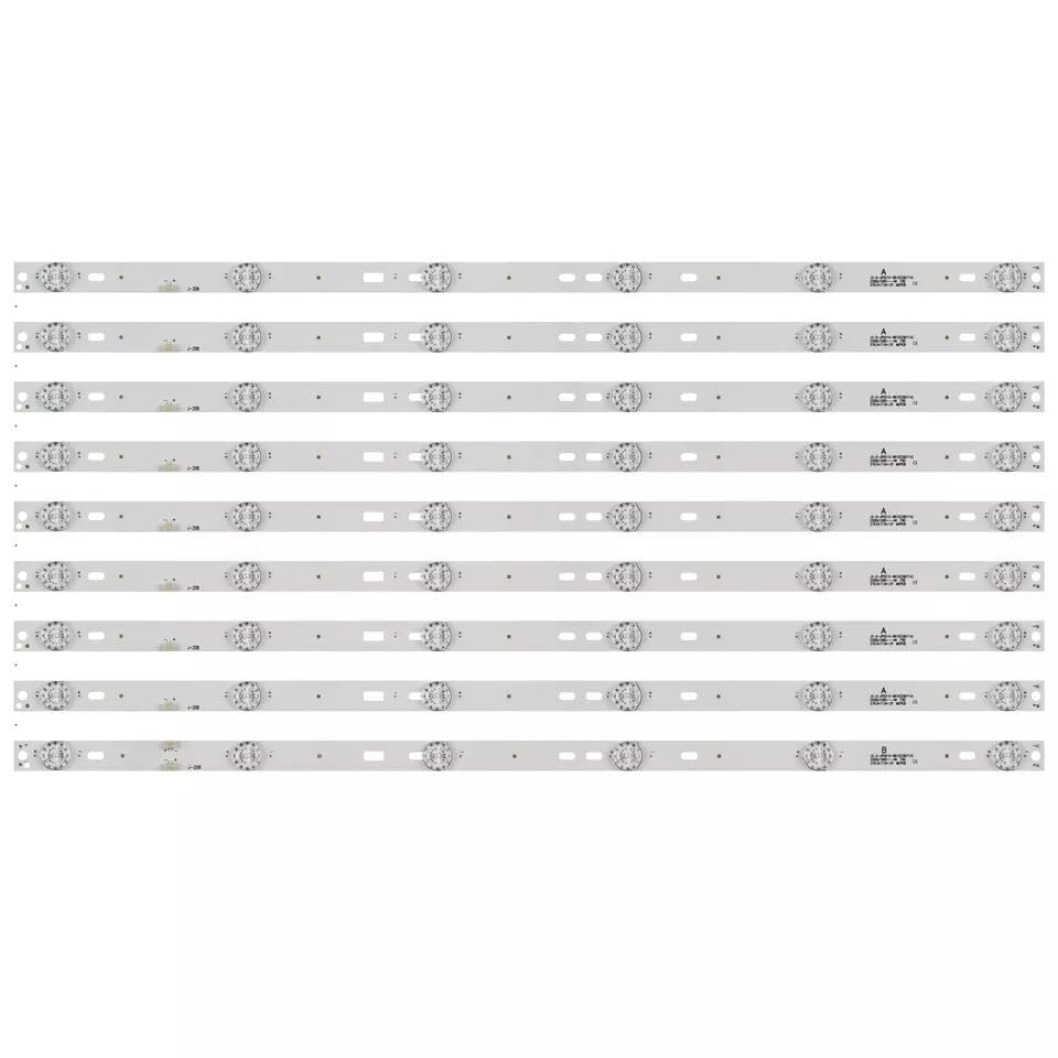 Generico Kit 9 barre LED RETROILLUMINAZIONE compatibili con TV AKAI 55" AKAI MS-L1239-L MS-L1239-R JS-D-JP5510-A61EC CTV5584-UHD-SMART-CURVED - ricambio premium con biadesivo