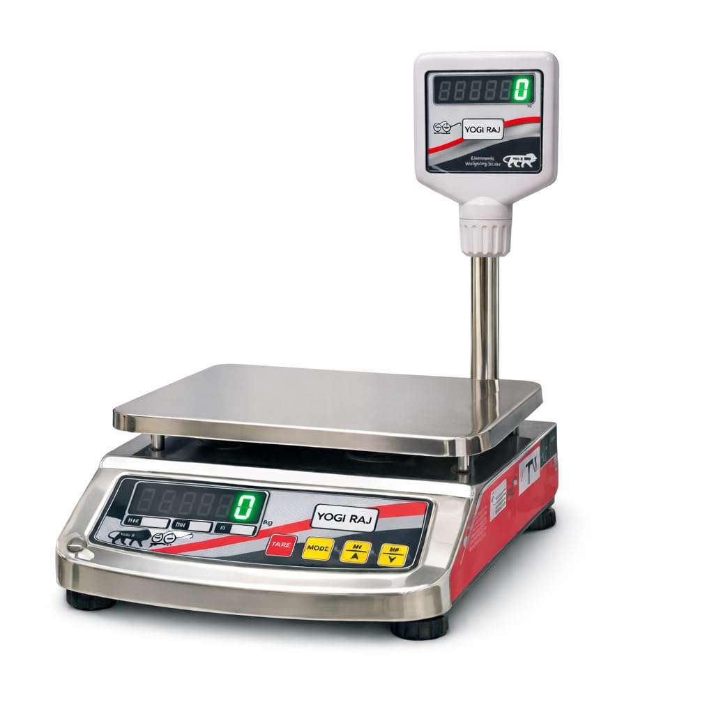 Stainless Steel Digital Weighing Scale 30kg/1g Accuracy | Electronic Weight Machine with Dual Display | Ideal for Kitchen, Shops, Industrial & Kirana Use (11x09 inch)-picture-15