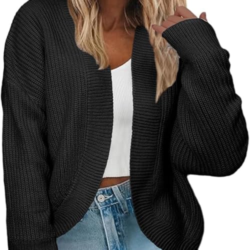 Women Bolero Shrug Cardigan Sweater Open Front Long Sleeve Lightweight Cropped Knit Tops Casual Elegant Cardigans4