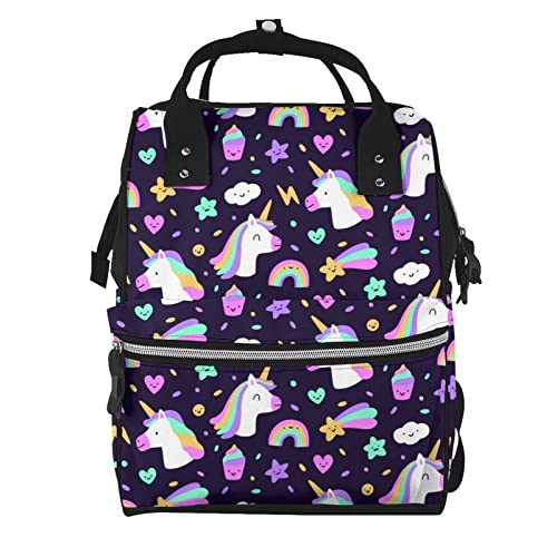 Sac à dos licorne et crème glacée multicolore avec compartiment PC portable