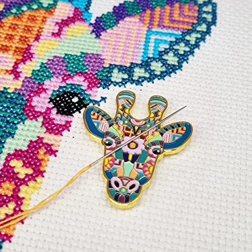 Image of Meloca Designs Mandala Giraffe Needle Minder for Cross Stitch, Embroidery, Sewing, Quilting, Needlework and Haberdashery
