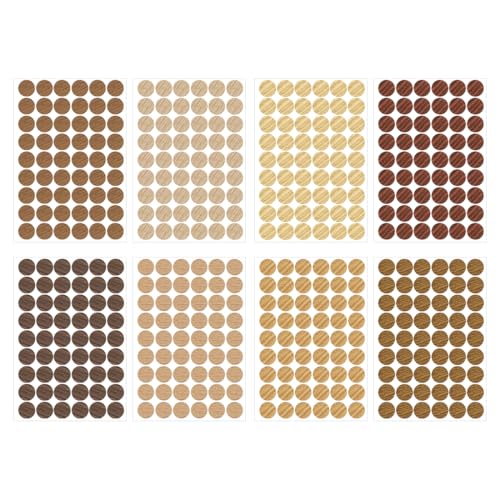 OUDQFCJ 432 Piezas Pegatinas Autoadhesivas para Agujeros de Tornillos, Adhesiva Armarios, Pared, Escritorio, Reparación de Muebles, Tapones para Tornillos, Tapa Pared, Embellecedor (Ø21mm) (8 colores)