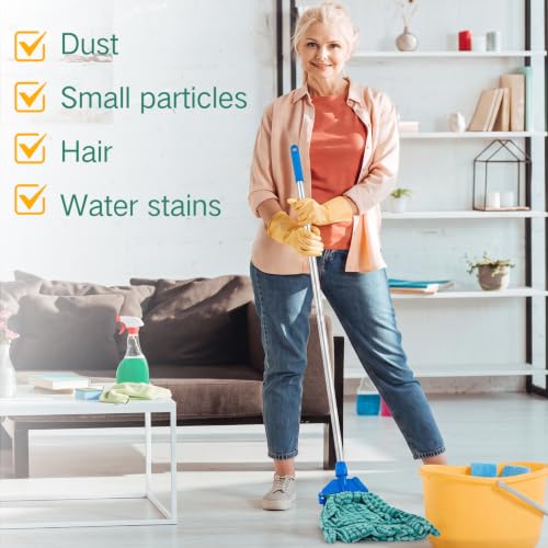 Image of Lallisa 4 Pcs Microfiber Commercial Mop Head Replacement Tube Industrial Looped End Mop Heads Refill for Floor Cleaning for Home Commercial Industrial Use (Medium,Dark Green)