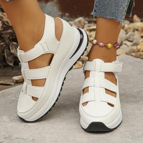 Beelovy Orthopedic Sandals for Women, Soft Adjustable Plus Size Hollow-Out Casual Sandals, Comfort Fit for Wide & Narrow Feet4