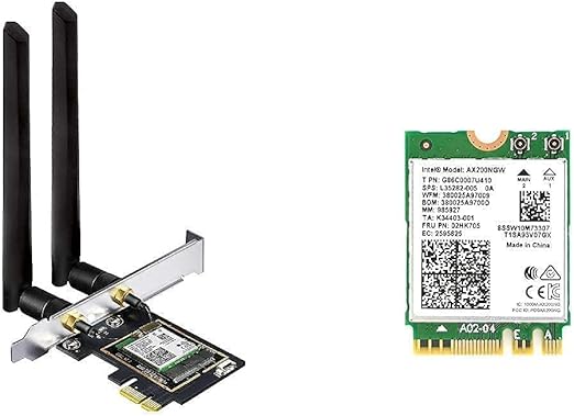 Amazon.com: WiFi 6 PCIE Card and Intel AX200 M.2 WiFi Card for Desktop ...