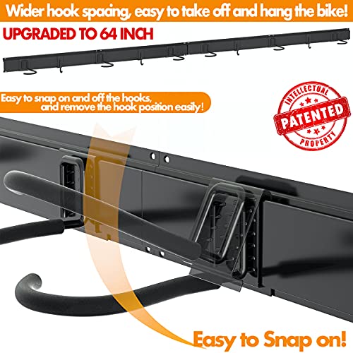 TORACK Bike Storage Rack, 6 Bike Racks & 5 Hooks for Garage, Wall Mount ...