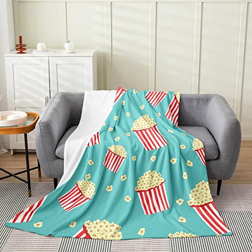 Erosebridal Cinema Blanket 40x50 Inch Popcorn Blue Throw Blanket Cartoon