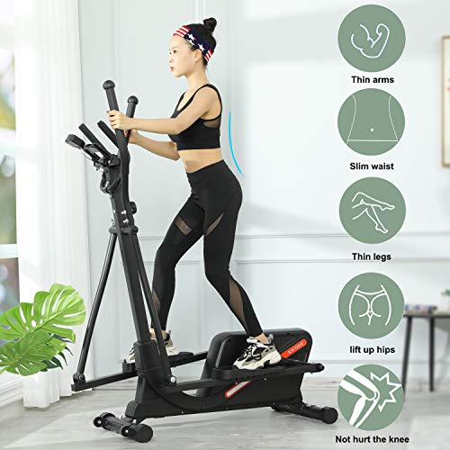 Kicode Magnetic Elliptical Machine Trainer for Home use, Cardio Fitness Equipment with Digital Monitor and 16 Level Adjustable Magnetic Resistance - Thumbnail 7
