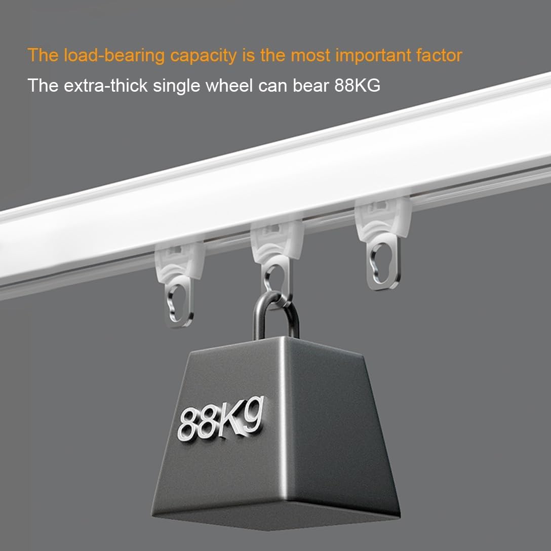 Aluminum Double Curtain Rail Track - Adjustable Ceiling/Wall Mount Curtain Rod for Room Divider - Versatile 70cm to 600cm (Champagne, 2.95FT/90cm)