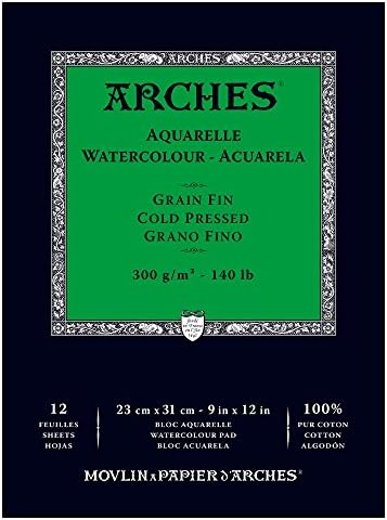 Arches Watercolor Paper Pad 140lb Cold Press 9"x12" view 8