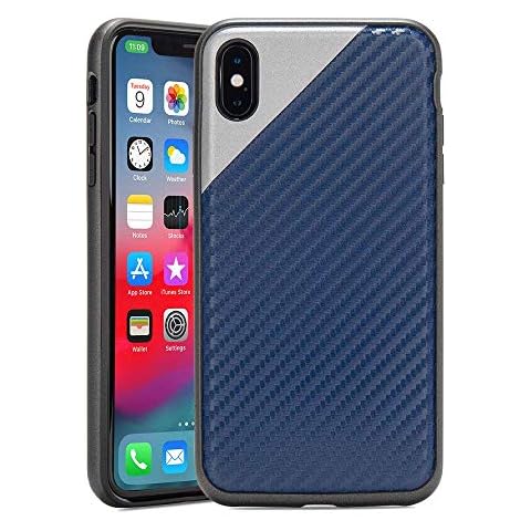 Rocstor Premium Matrix Carbon 1 Collection Case for iPhone XS Max - Modern Style Pattern - Navy - Military Standard 810G Tested Cover