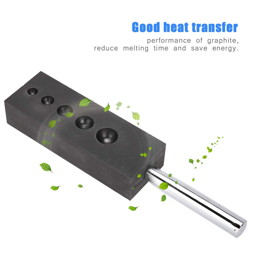 4 in 1 Graphite Casting Ingot Making Precious Metal Torch Casting Kit for Melting Casting Refining Glass Graphite 4 for Casting Graphite Marble Sphere - Image 3