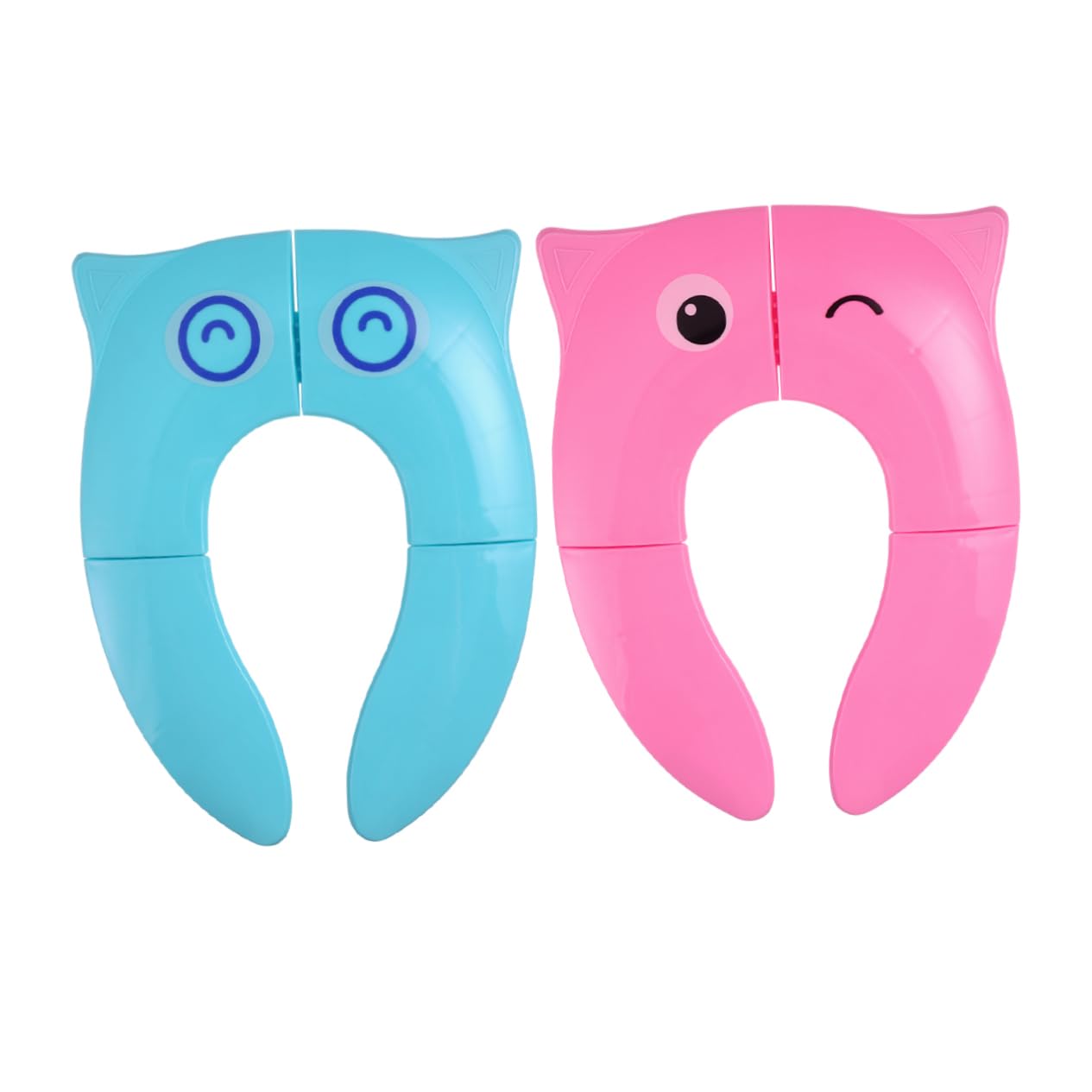 Yardwe 2 Piezas Asiento de Inodoro para Funda Antideslizante Cojín y Duradero Diseño Rosa Búho con Ojos Pequeños para Viaje y Uso Doméstico