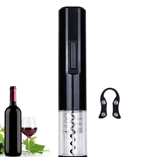 CHUNCIN - Electric Wine Bottle Opener with Foil Cutter, Automatic Corkscrews Amazingly Simple Wine Accessory, Wine Gifts for Wine Lovers | Battery Powered Cork Remover,Black