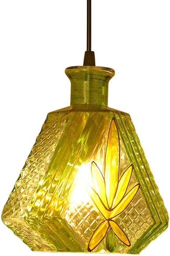 Lumières suspendues LED et lustre à tête unique en verre rétro
