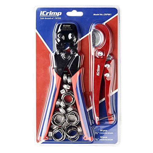 iCrimp Mini PEX Pipe Quick Cinch Tool Set for Stainless Steel Clamp from