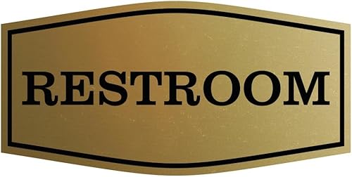 Letrero de baño elegante (oro cepillado) - Pequeño