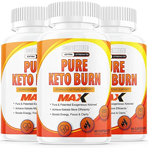 (3 Pack) Pure Keto Burn Shark Pills Tank Extra Strength Advanced Pureketoburn Ketoburn BHB Sharktank Formula Ketogenic Supplement (180 Capsules)