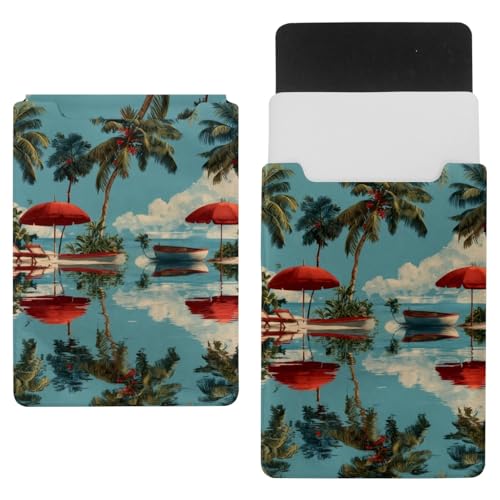 Housse ordinateur portable 13,8 pouces motif cocotier zippée